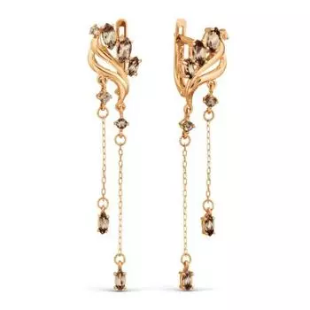 Серьги с раухтопазами Линии Любви