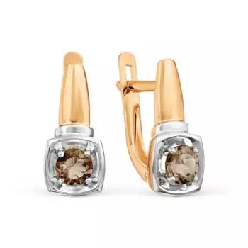 Серьги с раухтопазами Линии Любви