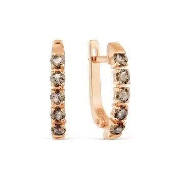 Серьги с раухтопазами Линии Любви