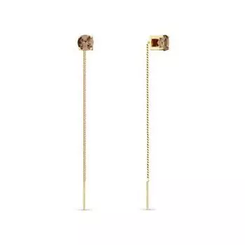 Серьги с раухтопазами Линии Любви