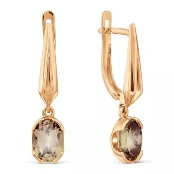 Серьги с раухтопазами Линии Любви