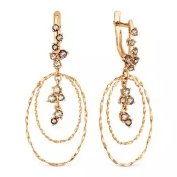 Серьги с раухтопазами Линии Любви