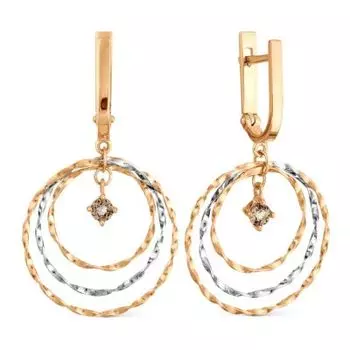 Серьги с раухтопазами Линии Любви