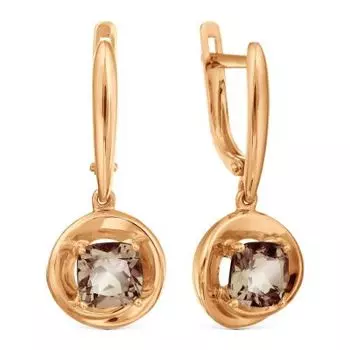 Серьги с раухтопазами Линии Любви