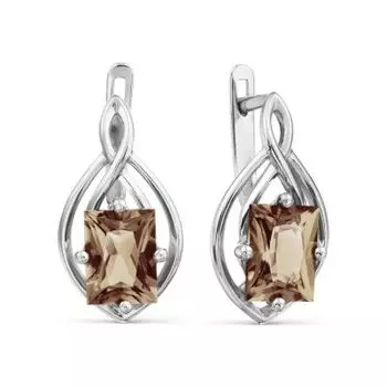 Серьги с раухтопазами Линии Любви