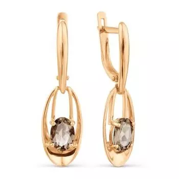 Серьги с раухтопазами Линии Любви