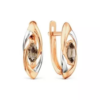 Серьги с раухтопазами Линии Любви