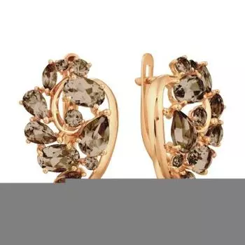 Серьги с раухтопазами Линии Любви