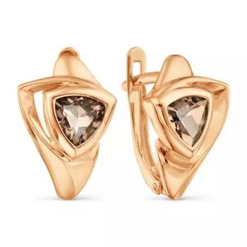 Серьги с раухтопазами Линии Любви