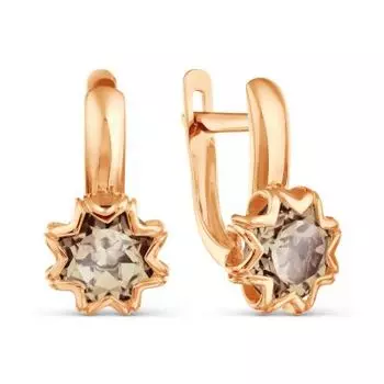 Серьги с раухтопазами Линии Любви