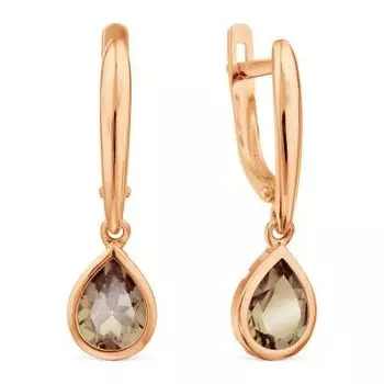 Серьги с раухтопазами Линии Любви