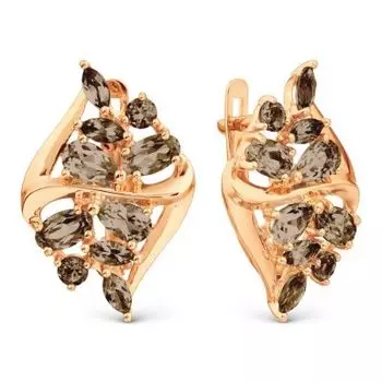 Серьги с раухтопазами Линии Любви