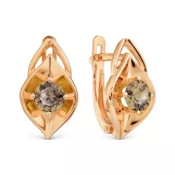 Серьги с раухтопазами Линии Любви