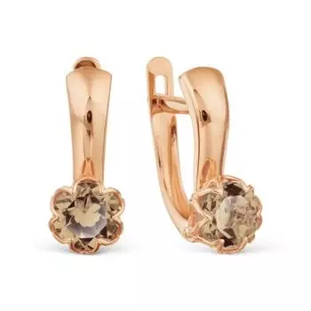 Серьги с раухтопазами Линии Любви