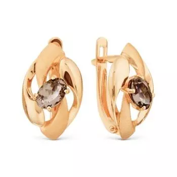 Серьги с раухтопазами Линии Любви