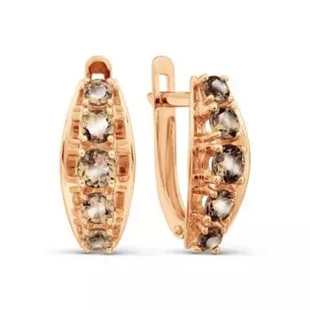 Серьги с раухтопазами Линии Любви