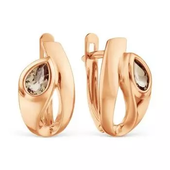 Серьги с раухтопазами Линии Любви