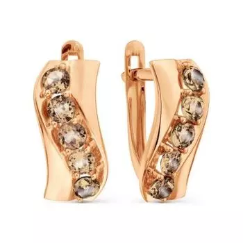 Серьги с раухтопазами Линии Любви