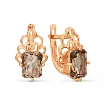 Серьги с раухтопазами Линии Любви