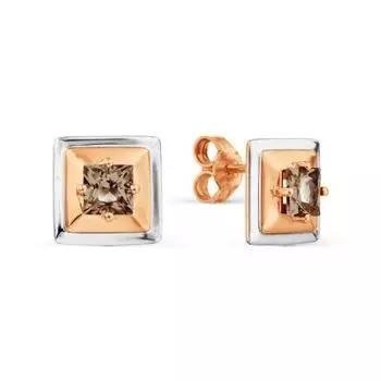 Серьги с раухтопазами Линии Любви