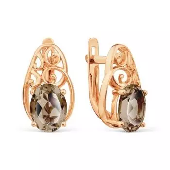 Серьги с раухтопазами Линии Любви