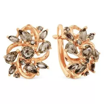 Серьги с раухтопазами Линии Любви