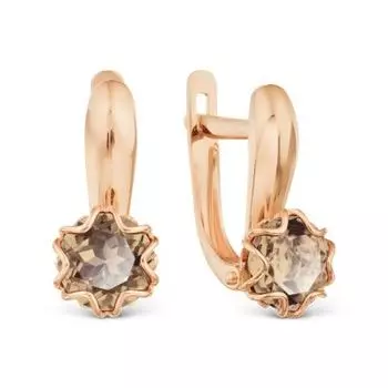 Серьги с раухтопазами Линии Любви