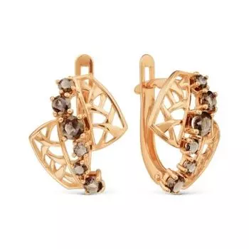 Серьги с раухтопазами Линии Любви