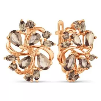 Серьги с раухтопазами Линии Любви