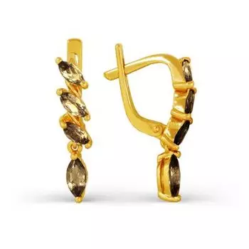 Серьги с раухтопазами Линии Любви