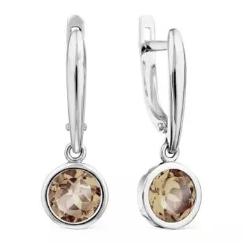 Серьги с раухтопазами Линии Любви