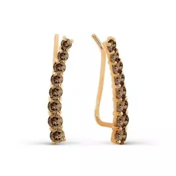 Серьги с раухтопазами Линии Любви