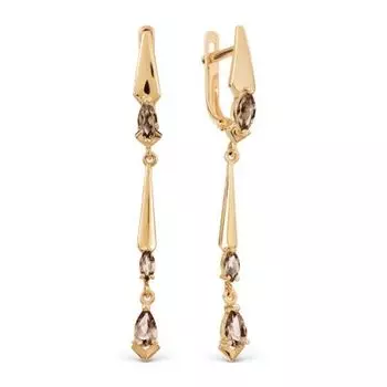 Серьги с раухтопазами Линии Любви