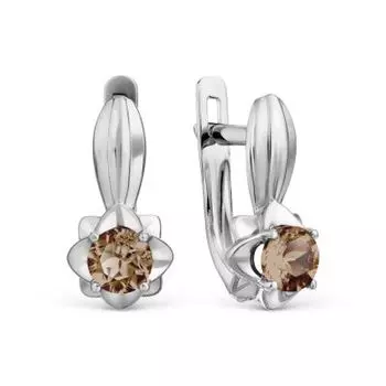 Серьги с раухтопазами Линии Любви