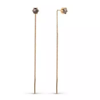 Серьги с раухтопазами Линии Любви