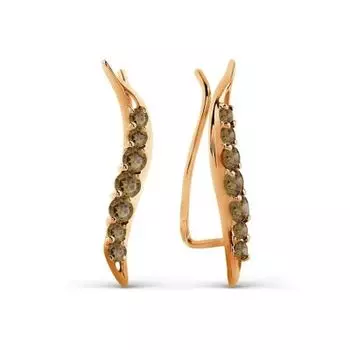 Серьги с раухтопазами Линии Любви