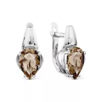 Серьги с раухтопазами Линии Любви