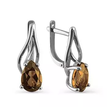 Серьги с раухтопазами Линии Любви