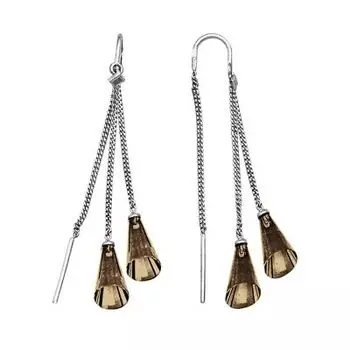 Серьги с раухтопазами Линии Любви