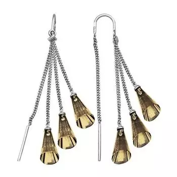 Серьги с раухтопазами Линии Любви