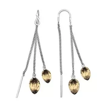 Серьги с раухтопазами Линии Любви