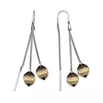 Серьги с раухтопазами Линии Любви