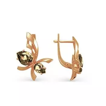 Серьги с раухтопазами Линии Любви