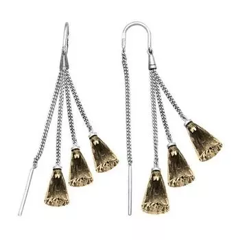 Серьги с раухтопазами Линии Любви