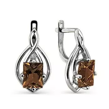 Серьги с раухтопазами Линии Любви