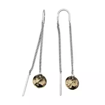 Серьги с раухтопазами Линии Любви