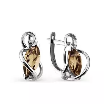 Серьги с раухтопазами Линии Любви