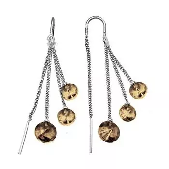 Серьги с раухтопазами Линии Любви