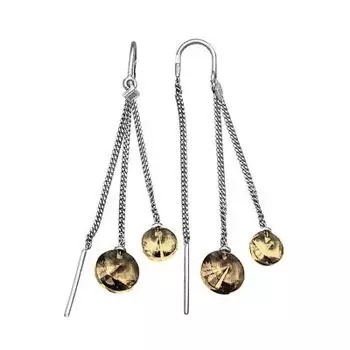 Серьги с раухтопазами Линии Любви