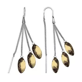 Серьги с раухтопазами Линии Любви